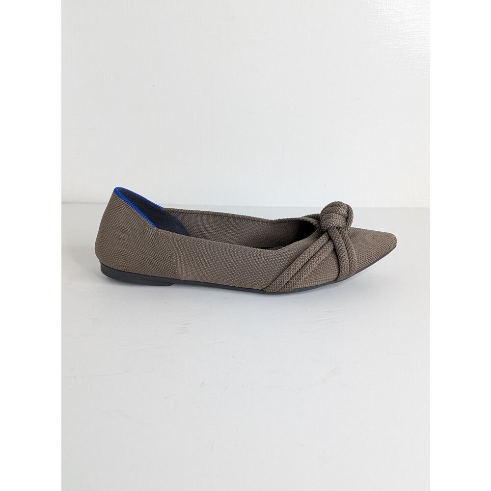 Rothy's The Point II Knot Flats 7.5 Tan Brown Pointed Toe Slip On Washable - Picture 7 of 13